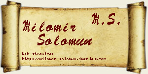 Milomir Solomun vizit kartica
